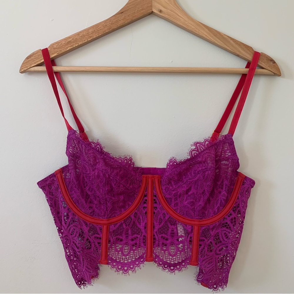 Anthropologie Lace Bralette Size S NWT Pink